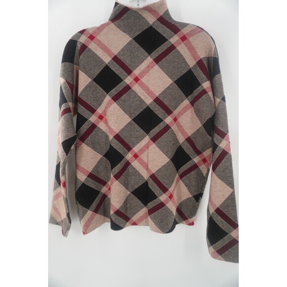 NWT Rachel Zoe Plaid Argyle Sweater Preppy Mock Neck Pullover Cozy Knit Size XL - Picture 10 of 10